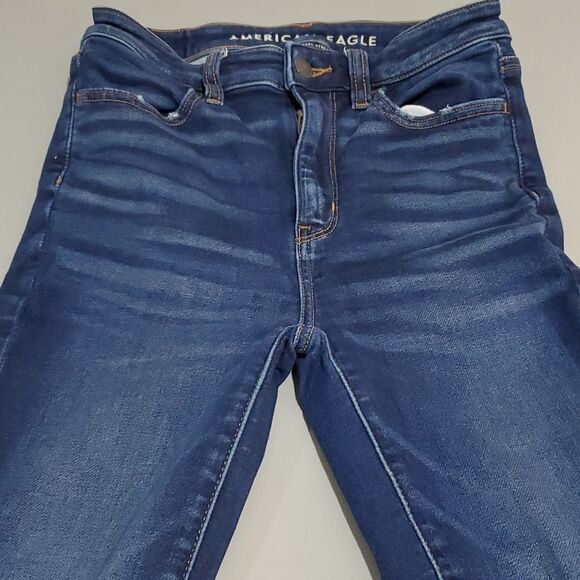 American Eagle dark wash size 0 next level stretch high rise jeggings - Picture 1 of 8